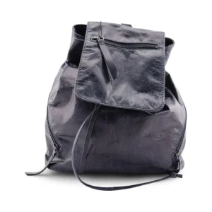 Zaino blu da donna in pelle