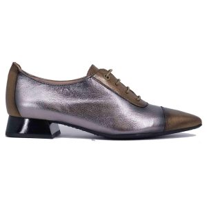 Stringate donna in pelle argento e bronzo tacco basso Donna HI243634 C001