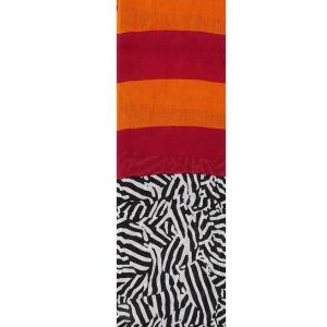 Zebra stole donna in lino arancio con doppia fantasia Donna 60260011 0029