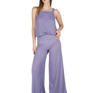 Pantaloni Palazzo Trousers in jersey lilla a fantasia Donna JFAPN0001-E2771-1267 6090