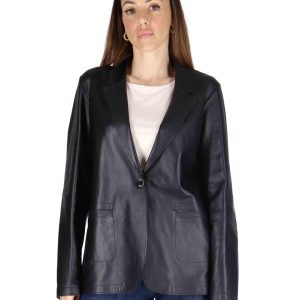Giacche over donna in pelle nera Donna SP2375 0001