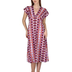 Abiti donna V Neck in Jersey bordeaux a fantasia Donna JABAB0001-F1466-1261 4235