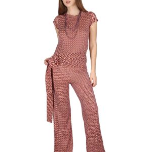 Pantaloni Fluid Pants in Jersey a fantasia arancione Donna JFAPN0001-E2747-1245 2102