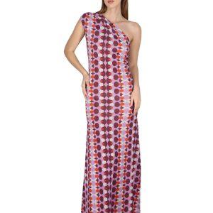 Abiti Asymmetric Draped monospalla in tessuto lilla Donna JFAAB0001-F1481-1261 4235