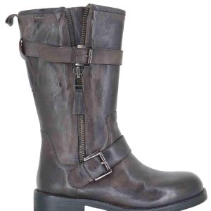 Anfibi in pelle marrone con cinturini Donna 252-22-23 DKGRE