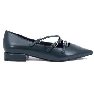 Ballerine donna in pelle verde con cinturini Donna BI0107X 005