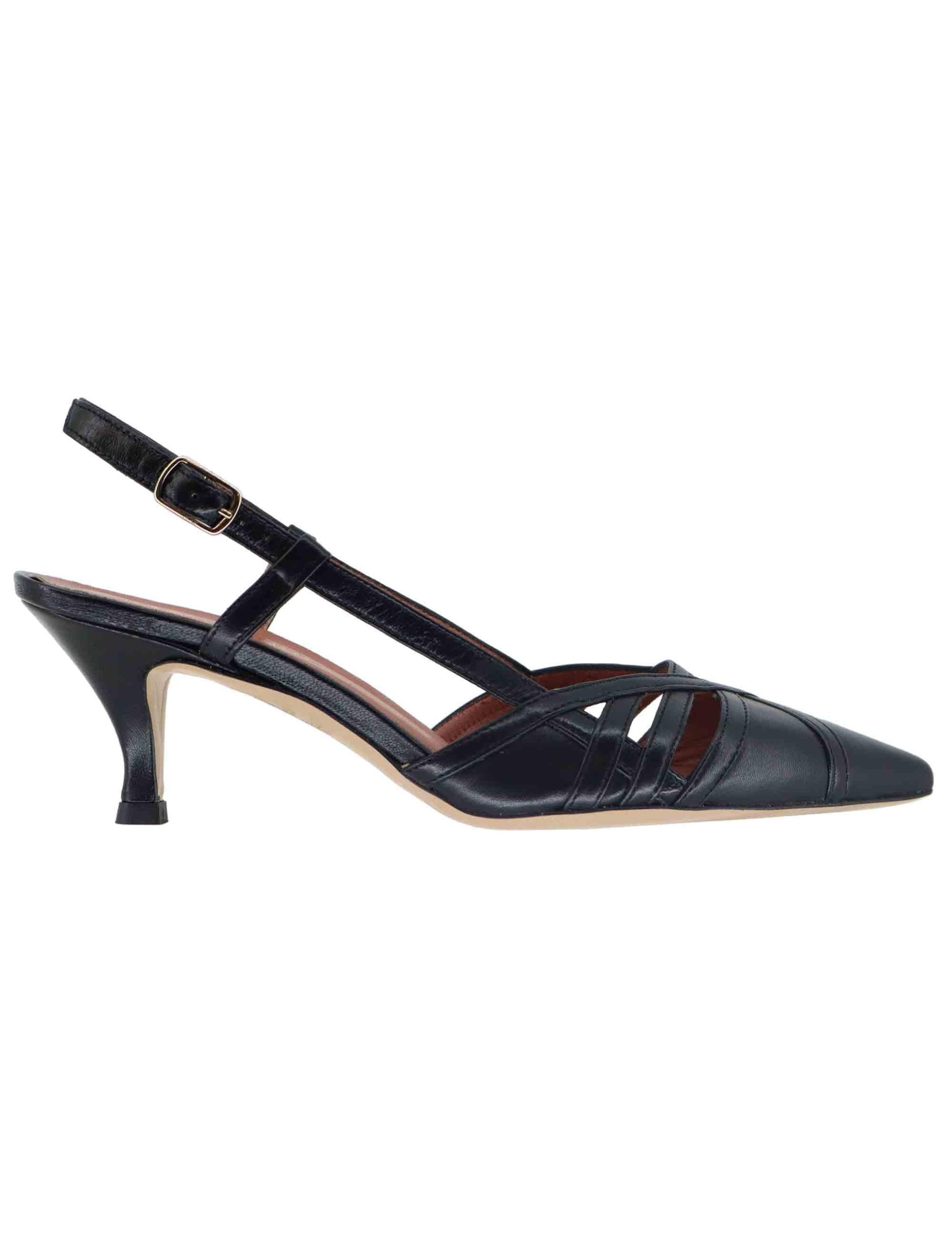 Slingback donna in pelle nera Donna 8820R 001
