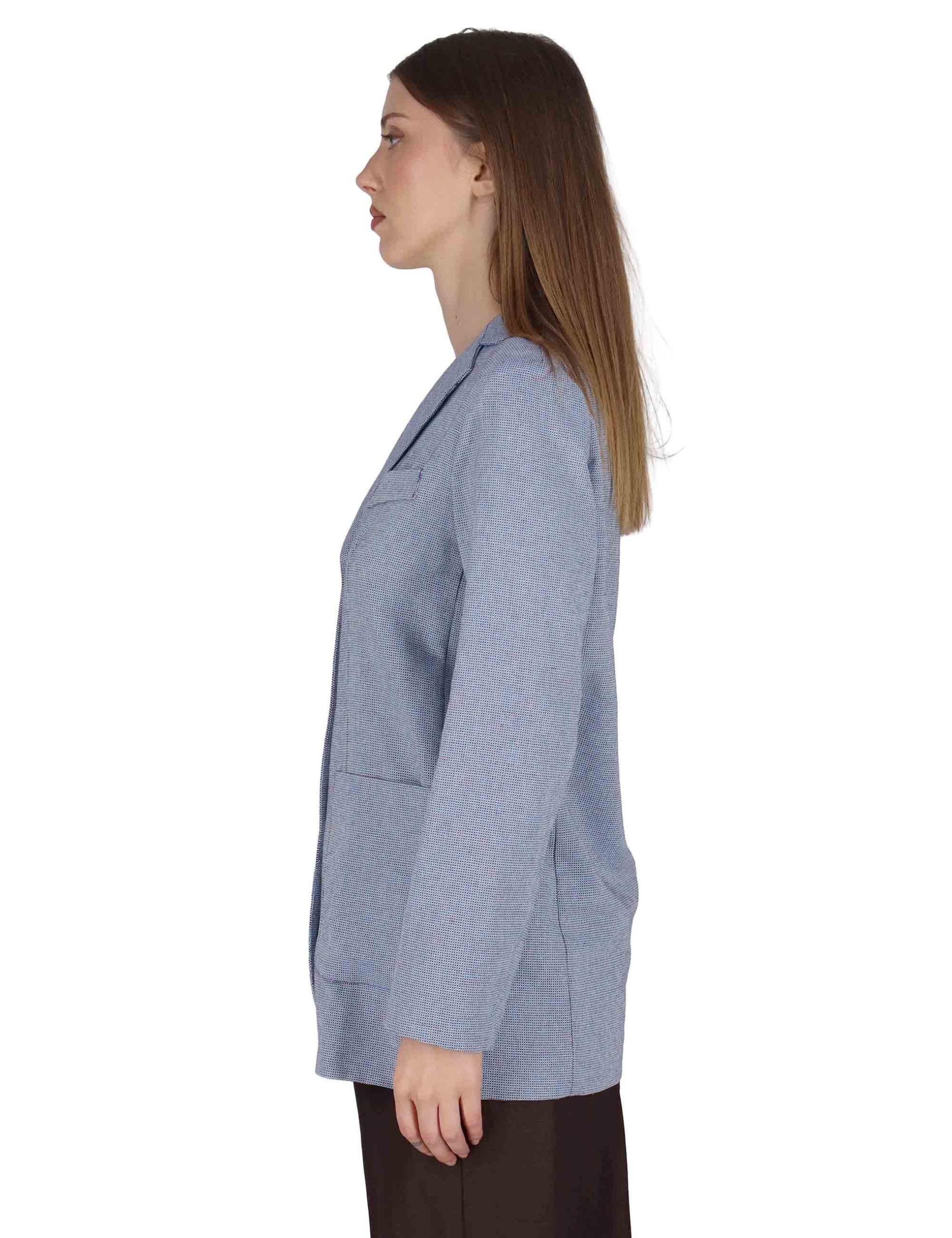 Blazer in cotone celeste monopetto Donna JABGA0001-F1494-1251 6005 - immagine 5