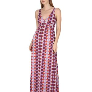 Abiti Empire Dress in jersey stampato bordeaux Donna JABAB0001-F1505-1261 4235