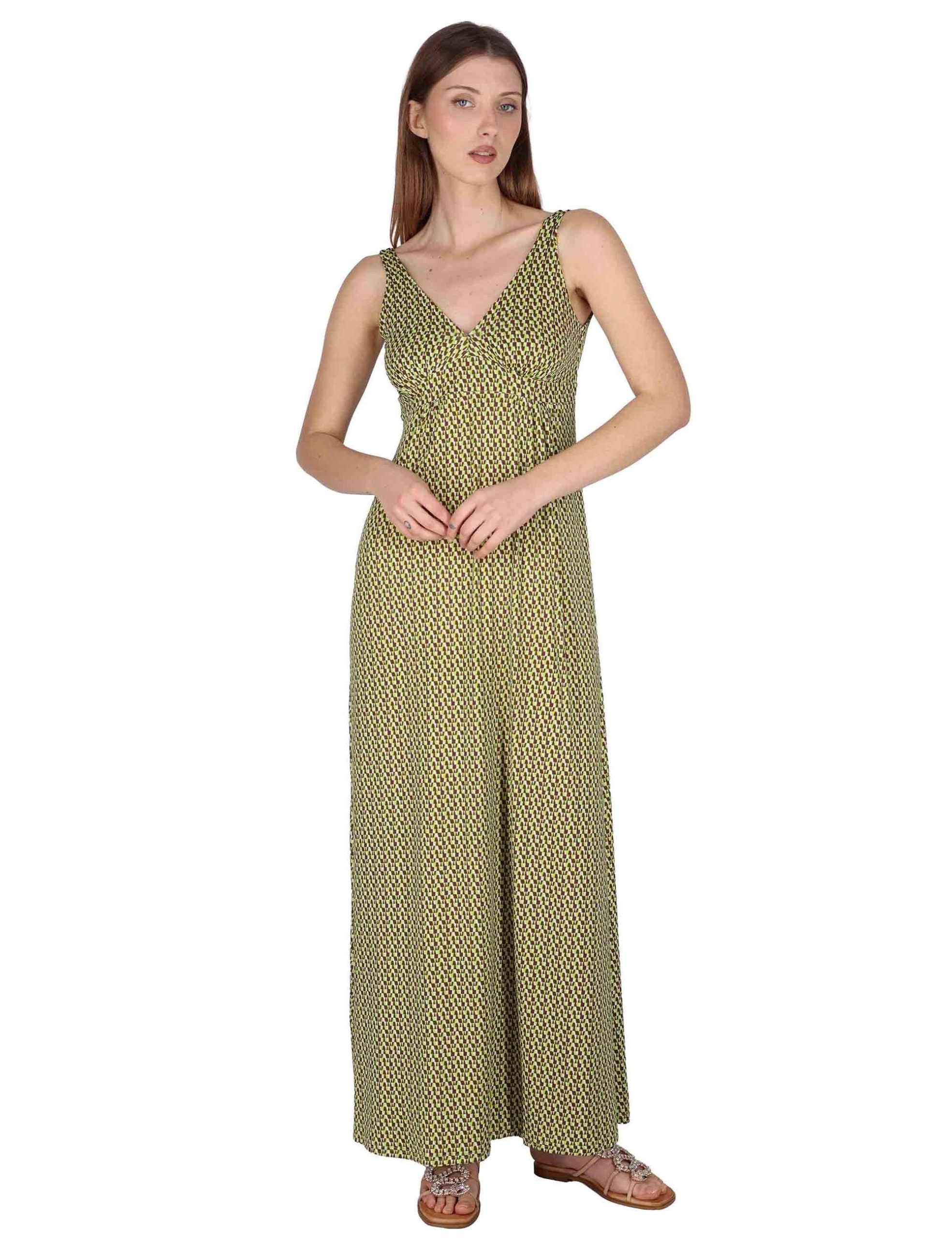 Abiti lunghi Empire in jersey verde a fantasia Donna JFAAB0001-E2769-1245 7046 - immagine 2