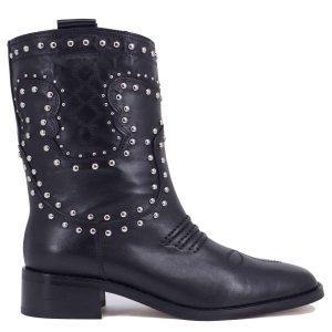 Texani donna Briawa in pelle nera con borchie Donna 822T10AA 03